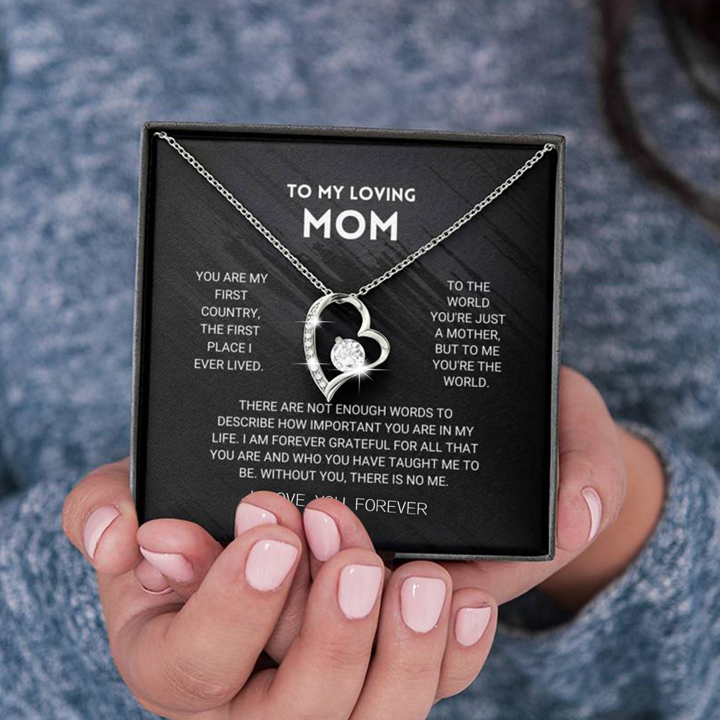 Meaningful "To My Loving Mom" Heart Necklace