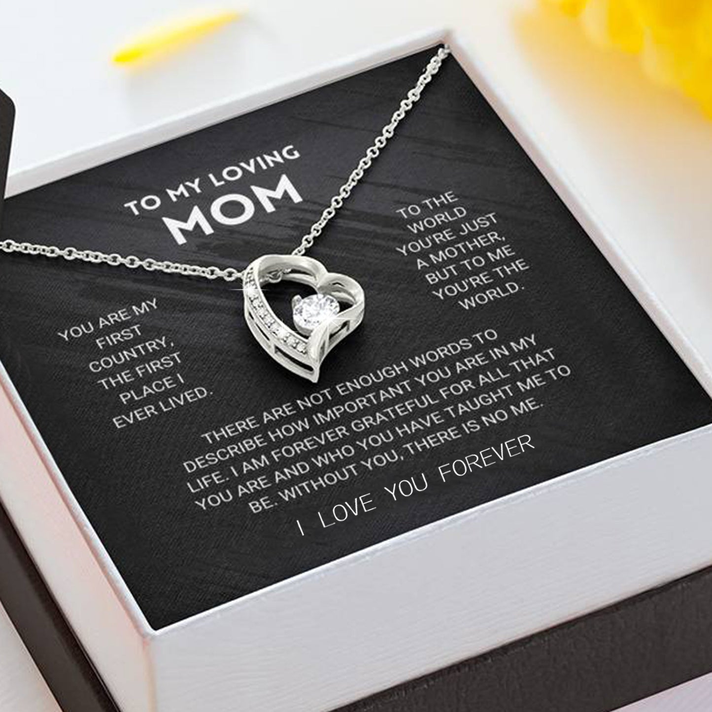 Meaningful "To My Loving Mom" Heart Necklace