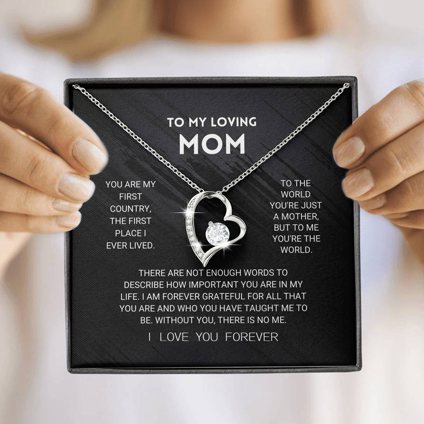 Meaningful "To My Loving Mom" Heart Necklace