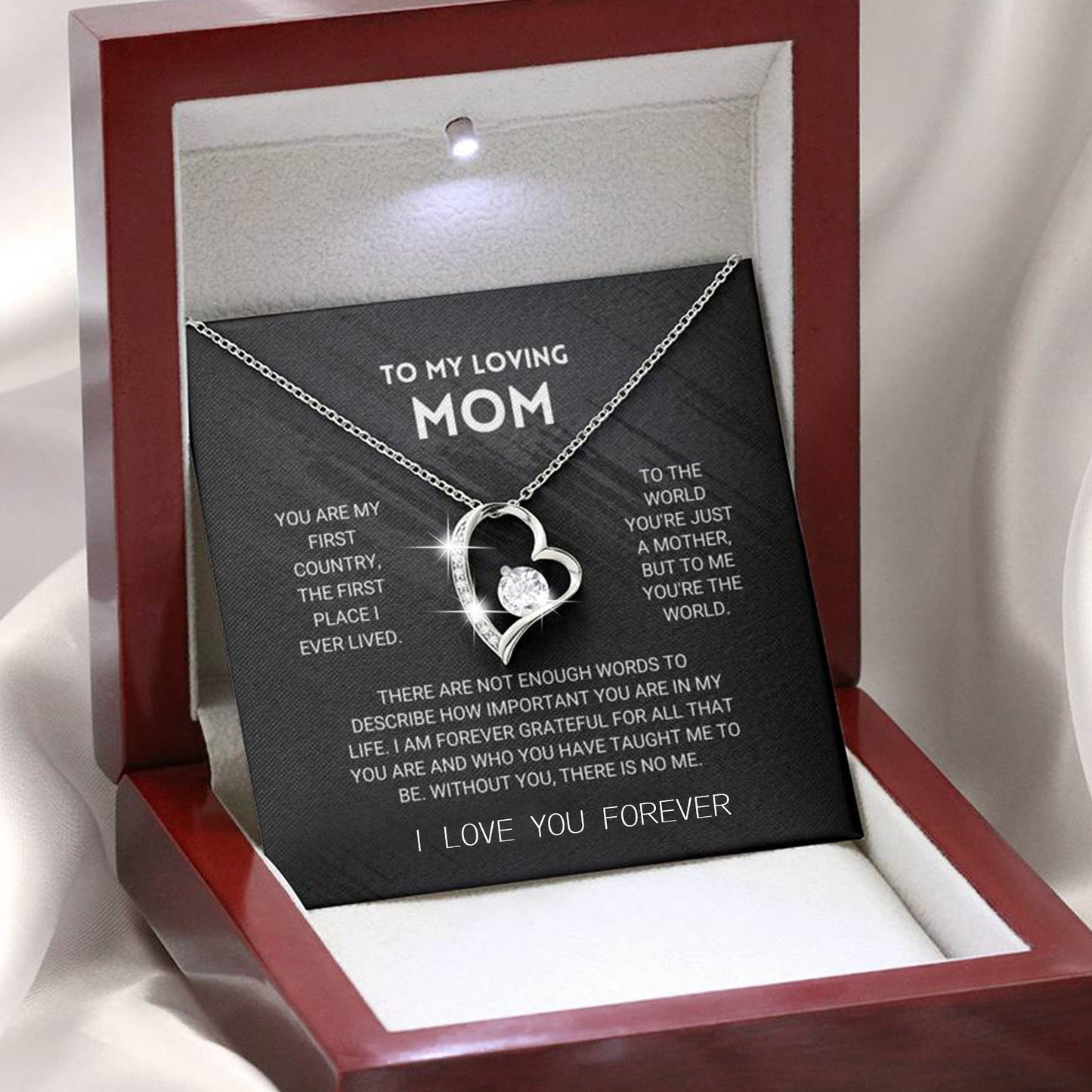Meaningful "To My Loving Mom" Heart Necklace