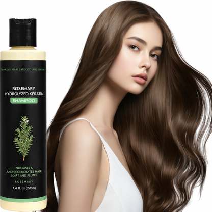 KeraThyme™ Rosemary Hydrolyzed Keratin Shampoo - Stronger Hair, Less Breakage, Pure Botanical Repair
