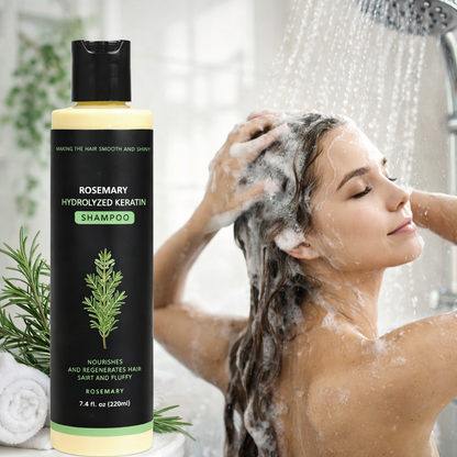 KeraThyme™ Rosemary Hydrolyzed Keratin Shampoo - Stronger Hair, Less Breakage, Pure Botanical Repair