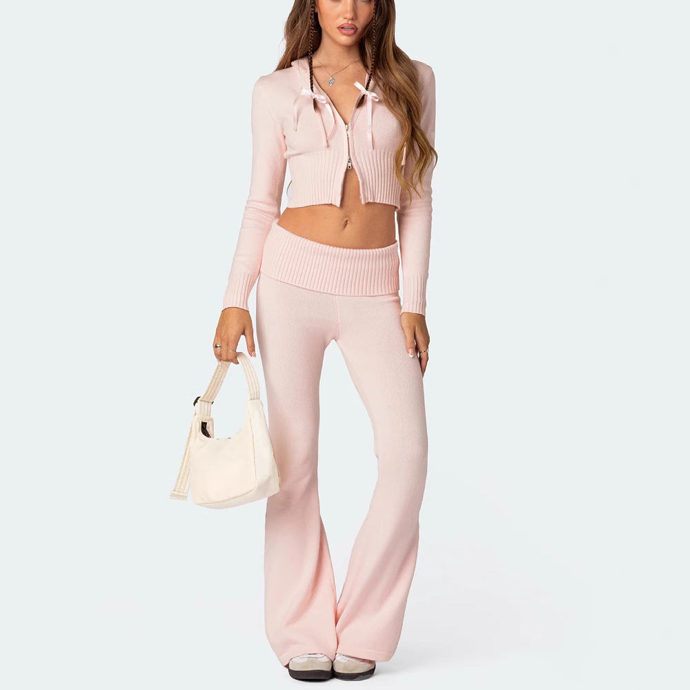 Women's Hooded Casual Pants Suit