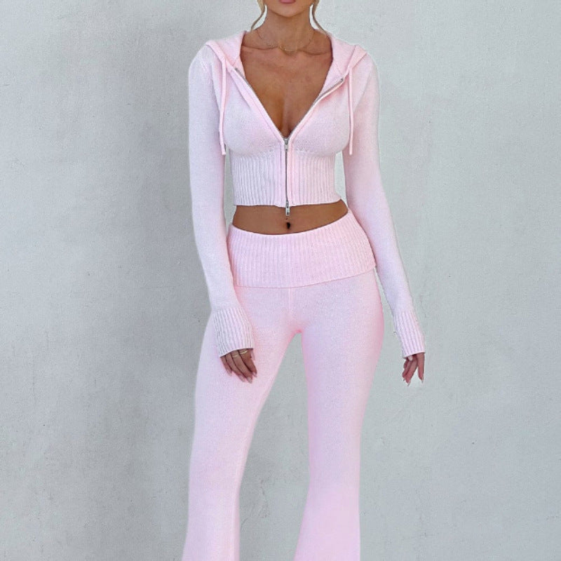 Women's Hooded Casual Pants Suit