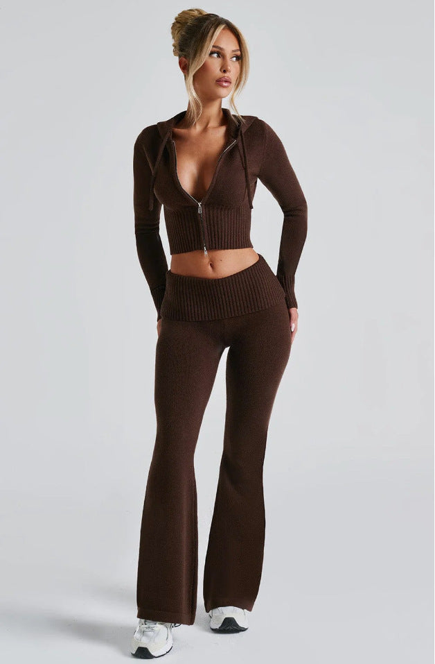 Women's Hooded Casual Pants Suit