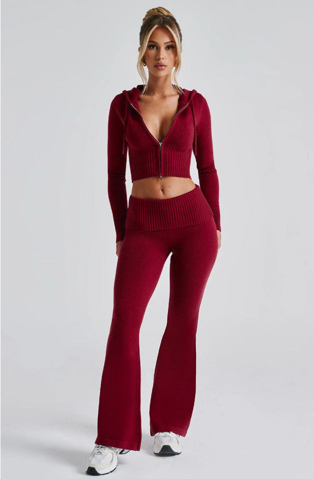 Women's Hooded Casual Pants Suit