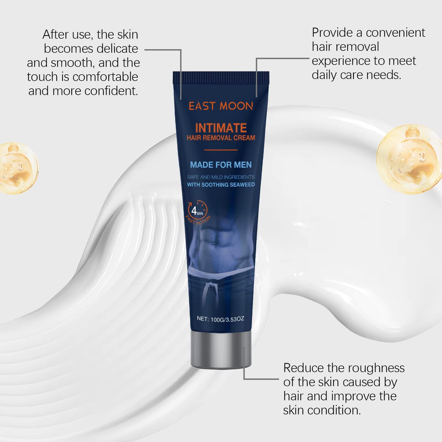 East Moon™ Intimate Hair Removal Cream for Men - Smooth Results, Zero Irritation, Just Confidence